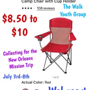Collecting sport chairs for the homeless in New Orleans through July 3rd Photo for Collecting sport chairs for the homeless in New Orleans through July 3rd